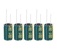 PATIKIL Condensadores Electrolíticos 450V 100uF, 5 Piezas 18x30mm Condensadores Electrolíticos Aluminio Alta Frecuencia Para TV, Monitor LCD, Refrigerador, Placas Circuito, Verde
