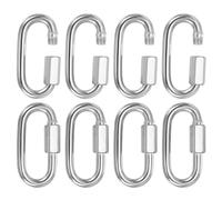 PATIKIL Conector de enlace rápido, (2.9 pulgadas, plateado) (8 piezas) M8 hilo de cadena rápido