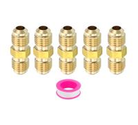 PATIKIL Conector de Latón de 1/4" x 1/4" Macho Rosca Cónica 5pcs 45 Grados Racor Roscado Adaptador para Manguera Unión Acoplador Tubo Brida SAE para Línea de Aire Gas Refrigeración HVAC