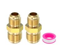 PATIKIL Conector de Latón de 3/8" x 1/2" Macho de Rosca Cónica 2pcs 45 Grados Latón Adaptador para Manguera Reductor Rosca Unión Tubo Acoplador Tubo Refrigeración y HVAC Tubería Abocinada