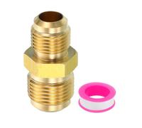 PATIKIL Conector de Latón de 3/8" x 1/2" Macho de Rosca Cónica 45 Grados Latón Adaptador para Manguera Reductor Rosca Unión Tubo Acoplador Tubo Refrigeración y HVAC Tubería Abocinada