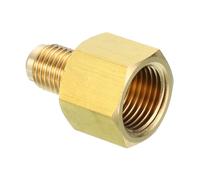 PATIKIL Conector de Latón de 45 Grados SAE Adaptador de Tubería de Brida de Latón de 3/8" Hembra x 1/4" Macho Accesorio de Tubería de Brida para Aire Gas Refrigeración y HVAC