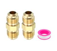 PATIKIL Conector de Latón de 5/16" x 5/16" Macho Rosca Cónica 2pcs 45 Grados Racor Roscado Adaptador para Manguera Unión Acoplador Tubo Brida SAE para Línea de Aire Gas Refrigeración HVAC