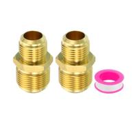 PATIKIL Conector de Latón de 5/8" A 3/4" Macho Rosca Cónica, 2pcs Sae 45 Grados Latón Adaptador para Manguera Reductor Rosca Unión Tubo Acoplador Refrigeración y HVAC Tubería Abocinada