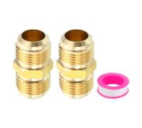 PATIKIL Conector de Latón de 5/8" x 5/8" Macho Rosca Cónica, 2pcs Sae 45 Grados Racor Roscado Adaptador para Manguera Unión Acoplador Tubo Brida SAE para Línea Aire Gas Refrigeración HVAC