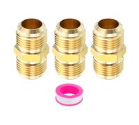 PATIKIL Conector de Latón de 5/8" x 5/8" Macho Rosca Cónica 3pcs 45 Grados Racor Roscado Adaptador para Manguera Unión Acoplador Tubo Brida SAE para Línea de Aire Gas Refrigeración HVAC