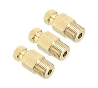 PATIKIL Conector de Latón para Tubo de 4 mm de Diámetro Exterior y Rosca Macho BSP de 1/8 3 Piezas de Acoplador Recto de Unión de Tubería de Compresión Tono Dorado