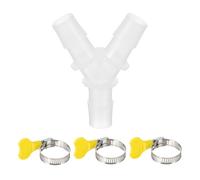 PATIKIL Conector de Manguera de Desagüe, 3 Vías Adaptador Extensión de Drenaje con 3pcs Abrazaderas para Lavadora Aire Acondicionado para 14mm-16mm Tubo de Agua