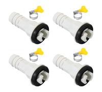 PATIKIL Conector de Manguera de Desagüe para Aire Acondicionado de 15mm, 4 Piezas Conector Universal de Salida de Drenaje con Abrazadera para Unidad de Aire Acondicionado, Estilo Blanco 6