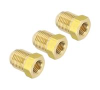 PATIKIL Conectores De 1/4 Pulgada Hembra Cónica X 3/8 Pulgada Macho Cónico, 3 Piezas Adaptador De Latón SAE 45 Grados Para Líneas De Aire Gas Refrigeración HVAC