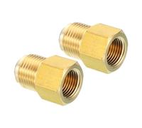 PATIKIL Conectores de Latón 45 Grados SAE 2Pcs Adaptador de Latón de 3/8" Hembra de Brida x 1/2" Macho de Brida Accesorio de Tubería de Brida para Aire Gas Refrigeración y HVAC