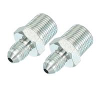 PATIKIL Conectores de Tornillo Reductor Hexagonal Adaptador de Tubería 7/16" Macho 37° Flare JIC x 3/8" Macho NPT Paquete de 2 Adaptadores de Tornillo Reductor de Tubería de Acero Plateado