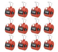 PATIKIL Contador de Clicker, 12 Unidades Contador de Pulsos Mecánico de 4 Dígitos para Entrenamiento de Tejer, Golf, Vueltas, Pesca, Rojo