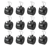 PATIKIL Contador de Clics, 12 Unidades Contador de Golpes Manual de 4 Dígitos para Entrenamiento de Tejido, Golf, Vueltas, Pesca, Negro