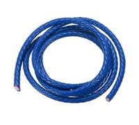 PATIKIL Cordón de Cuero Trenzado Redondo, 5mm Cordón de Cuero Trenzado Redondo Cuerda Plegada para Manualidades Fabricación de Joyería Collares Pulseras, Azul Marino (1 Metro)