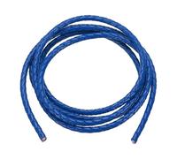 PATIKIL Cordón de Cuero Trenzado Redondo, Cordón de Cuero Trenzado Redondo de 4mm para Manualidades Fabricación de Joyas Collares Pulseras, Azul Marino (1 Metro)