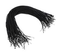 PATIKIL Cordón Elástico, 100 Pcs Cuerda Redonda Elástica de 2 mm con Cierres de Púas Metálicos para Sombreros, Máscaras, Menús y Libros de Manualidades, Negro (32.5 cm)