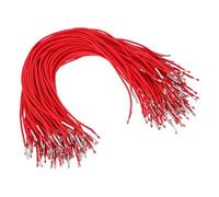PATIKIL Cordón Elástico, 100 Pcs Cuerda Redonda Elástica de 2 mm con Cierres de Púas Metálicos para Sombreros, Máscaras, Menús y Libros de Manualidades, Rojo (32.5 cm)