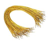 PATIKIL Cordón Elástico, 100 Pcs de Cuerda Redonda Elástica de 2 mm con Cierres de Púas Metálicos para Sombreros, Máscaras, Menús y Libros de Manualidades, Dorado, (450 mm)