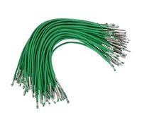 PATIKIL Cordón Elástico, 100 Pcs de Cuerda Redonda Elástica de 2 mm con Cierres de Púas Metálicos para Sombreros, Máscaras, Menús y Libros de Manualidades, Verde (16.5cm)