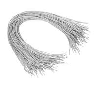 PATIKIL Cordón Elástico, 100 Pcs de Cuerda Redonda Elástica de 2 mm con Cierres de Púas Metálicos para Sombreros, Máscaras, Menús y Libros de Manualidades, Plateado, (450 mm)