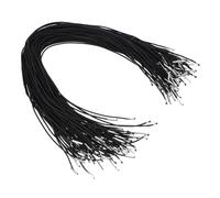 PATIKIL Cordón Elástico, 100 Pcs de Cuerda Redonda Elástica de 2mm con Cierres de Púas Metálicos para Sombreros, Máscaras, Menús y Libros de Manualidades, Negro (50cm)