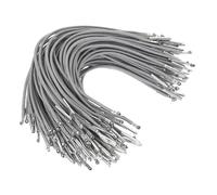 PATIKIL Cordón Elástico, 50 Pcs Cuerda Redonda Elástica de 2 mm con Cierres de Púas Metálicos para Sombreros, Máscaras, Menús y Libros de Manualidades, Gris (16.5cm)
