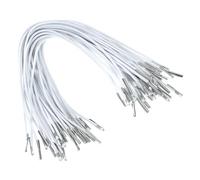 PATIKIL Cordón Elástico con Púas de 10" 100 Piezas Cuerda Redonda Elástica de 1.6mm con Fijadores de Púas Metálicas para Sombreros Máscaras Menús Manualidades Blanco (25cm)