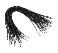 PATIKIL Cordón Elástico con Púas de 10" 50 Piezas de Cuerda Redonda de 1.6mm con Púas Metálicas para Sombreros Máscaras Menús Manualidades Encuadernación de Libros Negro (25cm)