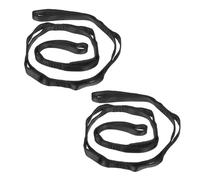 PATIKIL Correas Daisy Chain, Paquete de 2 Correas de Escalada Resistentes Ajustables de Nylon con 8 Lazos para Columpio de Hamaca de Yoga Aéreo, Negro