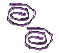 PATIKIL Correas Daisy Chain, Paquete de 2 Correas de Escalada Resistentes Ajustables de Nylon con 8 Lazos para Columpio de Hamaca de Yoga Aéreo, Morado