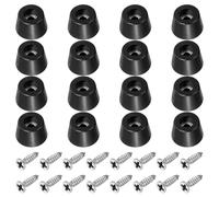 PATIKIL Cortar Tabla Pies 16 Paquete Redondo Goma Pies Parachoques Antideslizantes Parachoques Almohadillas con Inoxidable Acero Tornillos para Muebles (0.1" Wx0.35 H)