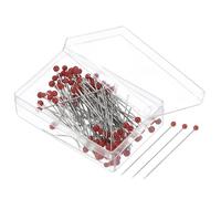 PATIKIL Costura Alfileres, 200uds 1.5 Pulgadas Perlado Bola Cabeza Alfileres Recto Alfiler para Tela, Decoración, Tela Confección, Bricolaje, Rojo
