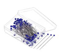 PATIKIL Costura Alfileres, 200uds 1.5 Pulgadas Perlado Bola Cabeza Alfileres Recto Alfiler para Tela, Decoración, Tela Confección, Bricolaje, Oscuro Azul