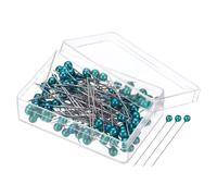 PATIKIL Costura Alfileres, 200uds 1.5 Pulgadas Recto Alfiler con Plástico Perlado Bola Cabeza para Tela, Decoración, Joyería Bricolaje, Artesanía y Costura Proyecto, Claro Azul
