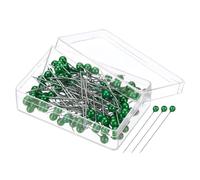 PATIKIL Costura Alfileres, 200uds 1.5 Pulgadas Recto Alfiler con Plástico Perlado Bola Cabeza para Tela, Decoración, Joyería Bricolaje, Artesanía y Costura Proyecto, Verde