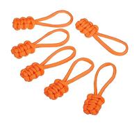 PATIKIL Cremallera Tiradores Reemplazo, 10uds Extensión Cuerda Manilla Fija Arrastre Lengüeta Extensora Fijadora Deslizante Cabeza Reparación Juego para Mochila Chaqueta, Naranja