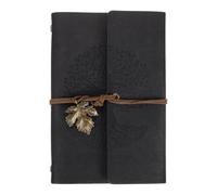 PATIKIL Cuaderno Vintage De PU De 7.28x4.72, 160 Páginas, Cuaderno De 6 Anillos Recargable, Álbum De Bocetos De Viaje, Mini Carpeta De Hojas Sueltas Para Planificador De De Negro