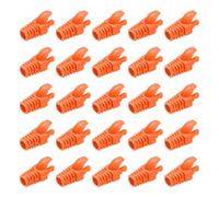 PATIKIL Cubierta de conector de enchufe RJ45, 50 piezas Cat5, Cat5E, Cat6, Cat7, para portátiles, computadoras de escritorio, routers, Smart TV, cámaras de red, impresoras, color naranja