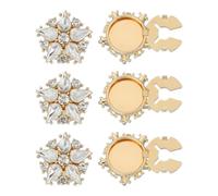 PATIKIL Cubiertas De Botones De Estrás, 6Pcs Flores Estrella Cristal Clip De Coser Cubierta De Botón Gemelos Adornos Para Mujeres Hombres Boda De Ropa, Blanco(Tono Dorado)