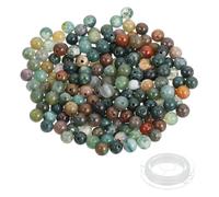 PATIKIL Cuentas De Ágata India De 4mm, 200 Pcs Cuentas Redondas De Piedra Natural Lisa Turquesa Piedra Auténtica Para Pulsera Collar Fabricación De Joyería DIY