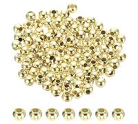 PATIKIL Cuentas Espaciadoras De Oro Lleno De 14K, 90Pcs 3mm Cuentas Redondas Lisas De Metal Para Hacer Pulseras Joyería Collar DIY