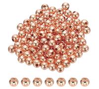 PATIKIL Cuentas Espaciadoras De Oro Rosa, 90Pcs 5mm Cuentas Redondas Lisas De Metal Para Hacer Joyas De Pulsera Collar DIY