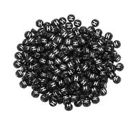 PATIKIL Cuentas Redondas Con Letras, 300 Pcs Letra H Cuentas De Acrílico Alfabeto Letras Blancas En Cuentas Negras Para Hacer Joyas Hacer Pulseras Hacer Collares DIY, Blanco