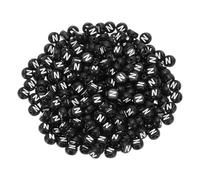 PATIKIL Cuentas Redondas Con Letras, 300 Pcs Letra N Cuentas De Acrílico Alfabeto Letras Blancas Sobre Fondo Negro Para Hacer Joyas Pulseras Collares DIY, Blanco