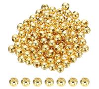 PATIKIL Cuentas Separadoras De Oro Relleno De 18K, 90 Piezas De 5mm Cuentas Redondas Lisas De Metal Para Hacer Pulseras, Joyería, Collares DIY