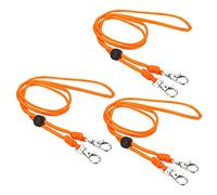 PATIKIL Cuerda Cordón con 2 Giratorios Ganchos, 3 Paquete Insignias Cordones Correa Ajustable Larga Identificador Tarjetero Llaveros para Insignias Soportes, Naranja