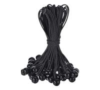 PATIKIL Cuerda Elástica con 12" Bola, 50 Uds Cuerdas Elásticas con Bolas para Sujetar Lonas Y Toldos, para Acampar Al Aire Libre, Refugios de Carga, Negro