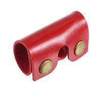 PATIKIL Cuero Maquinilla Afeitar Cabeza Protección Cubierta, Doble Borde Seguridad Maquinilla Afeitar Cabeza Protección Funda Afeitadora Consejo Cubierta para Viajes, Rojo