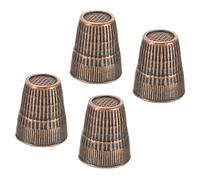 PATIKIL Dedales de Costura de Metal, 4 Pcs Protector de Dedo para Costura Duradero Accesorios de Manualidades para Tejer y Bordar, Bronce Rojo